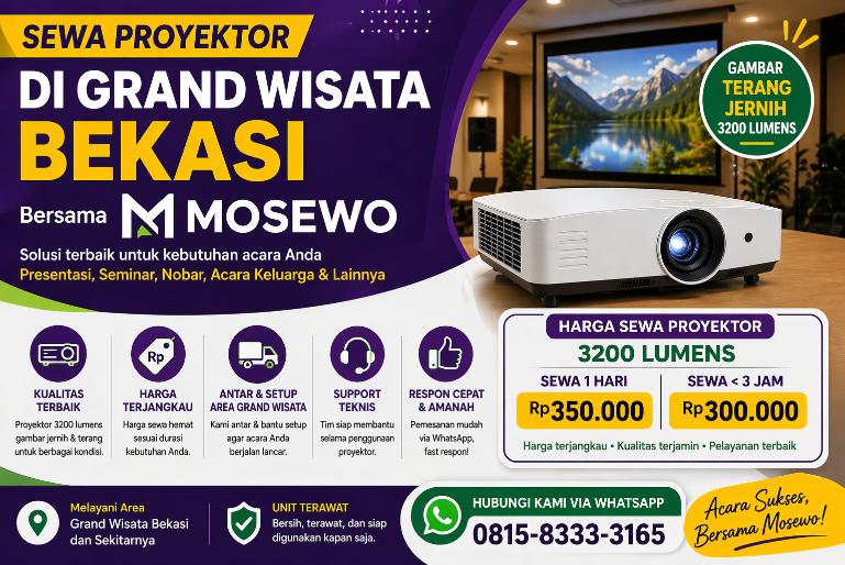 Sewa Proyektor di Grand Wisata Bekasi mosewo
