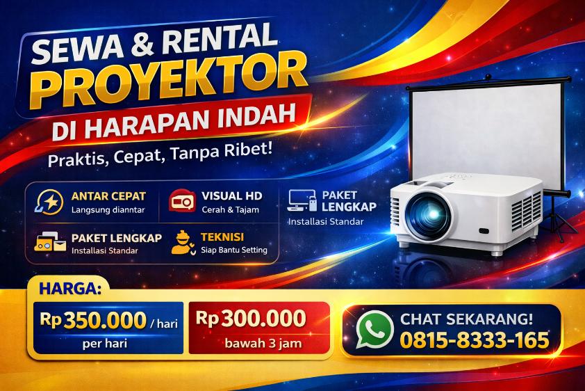 Sewa proyektor di harapan indah mosewo