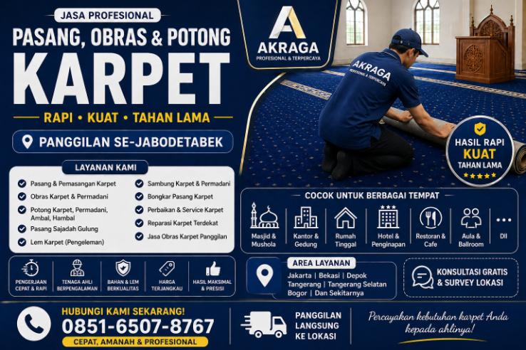 jasa pasang obras karpet panggilan mosewo