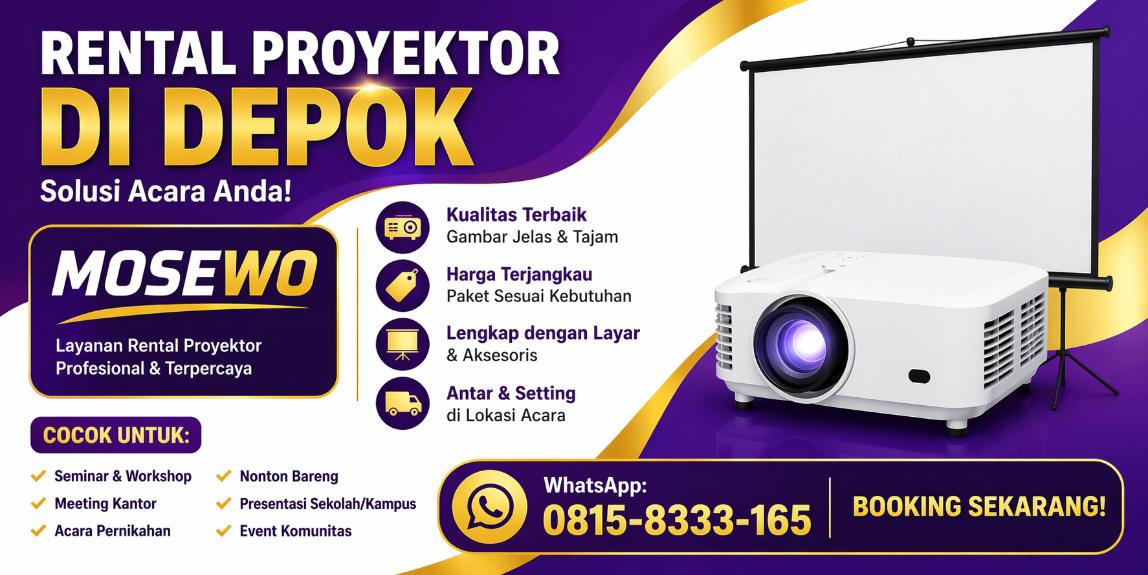 rental proyektor di depok mosewo