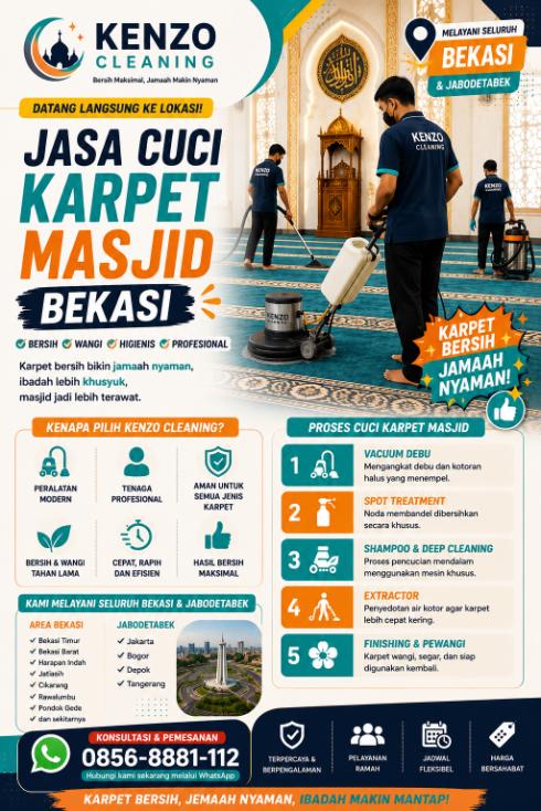 Jasa Cuci Karpet Masjid di Bekasi mosewo