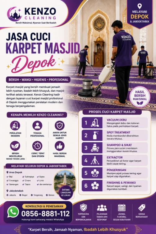 Jasa Cuci Karpet Masjid di Depok mosewo