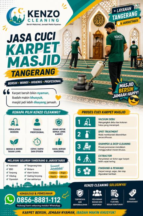 Jasa Cuci Karpet Masjid di Tangerang mosewo